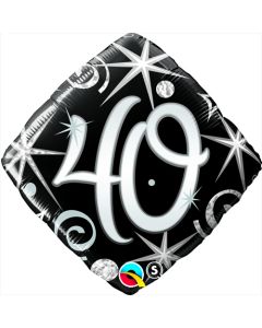 18 INCH FOIL AGE 40 ELEGNT SPARKL N SWIRLS 1CTP-QUA-30012