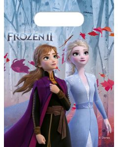FROZEN II SPARKLE PLASTIC PARTY BAGS 6CT-PRO-91130