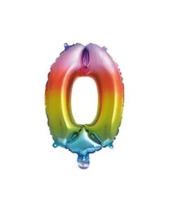 RAINBOW FOIL BALLOON 95CM NO 0-PRO-95869
