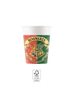 HARRY POTTER HOGWARTS HOUSE PAPER CUPS 200ML 8CT-PRO-94812