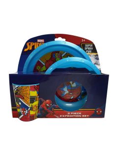 SPIDERMAN ARACHNID GRID 3PCS KIDS MICROWAVABLE SET-LCY-83787