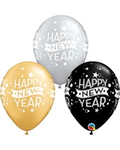 11 INCH LATEX AST NEW YEAR CONFETTI DOTS 50CTP-QUA-19172