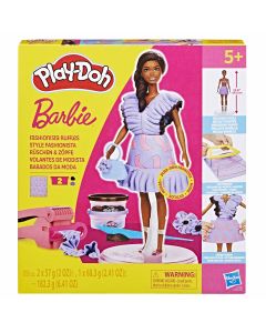 PLAY DOH BARBIE FASHIONISTA RUFFLES-DARK-HAS-G1359