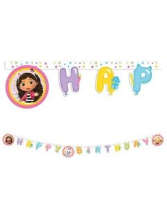GABBYS DOLLHOUSE PPR HAPPY BDAY DIE CUT BANNER 1CT-PRO-95761