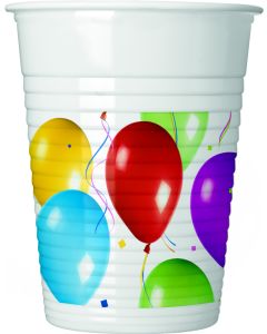 BALLOONS FIESTA PLASTIC CUPS 200 ML 10CT-PRO-4763
