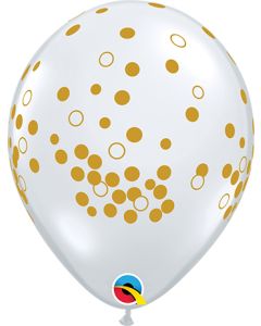 11 INCH LATEX CONFETTI DOTS 50CTP-QUA-55450