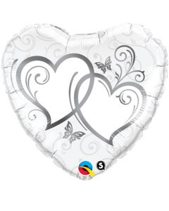 18 INCH FOIL HRT ENTWINED HEARTS SILVER 1CTP-QUA-15746