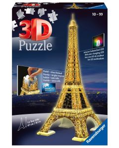 RAVENSBURGER 216PC 3D PUZ NITE ED. EIFFEL TOWER-RVG-12579