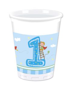 BOY FIRST BDAY PLASTIC CUPS 200ML 8CT-PRO-85717