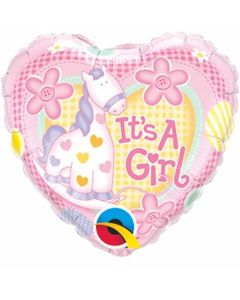 9 INCH FOIL IT’S A GIRL SOFT PONY  1CTL-QUA-32945