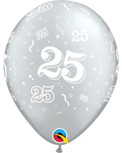 11 INCH LATEX SILVER 25-A-RND 50CTP