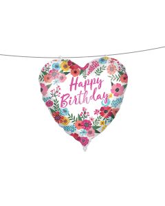 18 INCH AIR-HELIUM FOIL HAPPY BDAY FLORAL 1CTP-PRO-92428