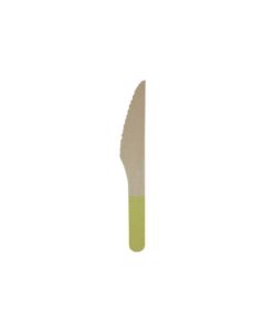 ECO WOODEN LIME GREEN CHEVRON KNIVES 8CT-PRO-90796