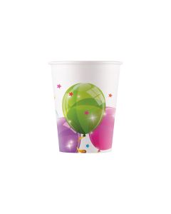 SPARKLING BALOON PAPER CUPS 200ML 8CT-PRO-93462