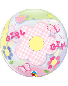 22 INCH SINGLE BUBBLE BABY GIRL BUTTERFLIES 1CTP-QUA-69729