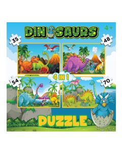 DINOSAUR 4 IN 1 PUZZLE (35+48+54+70)-LCY-82107