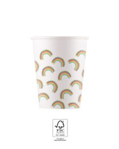 RAINBOW PARTY PAPER CUPS 200 ML 8CT-PRO-93562