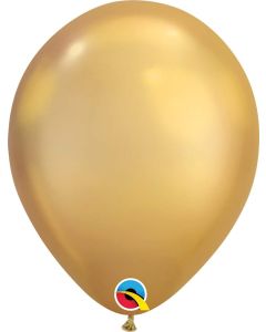 11 INCH LATEX RND CHROME GOLD 100CTP-QUA-58271