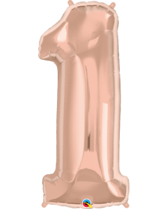 34 INCH FOIL NUMBER 1 ROSE GOLD 1CTP-QUA-57872