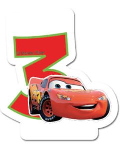 CARS 3 PARTY FAVOR B/DAY NUMERAL CANDLES NO 3 1CT-PRO-82887