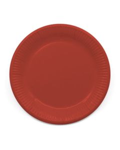 ECO COMP IND RED PAPER PLATES LARGE 23CM 8CT-PRO-90886