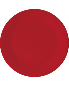 SOLID RED PAPER PLATES LARGE 23CM 8CT NG-PRO-93523