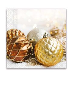 XMAS GLITTER BALL 3PLY NAPKINS 33X33CM 20CT-PRO-92023