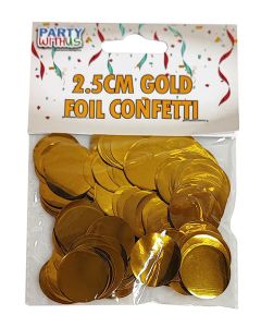 2.5CM ROUND GOLD FOIL CONFETTI 15G-BOR-82674