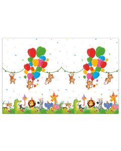 JUNGLE BALLOONS PLASTIC TABLECOVER 120X180CM 1CTP-PRO-93783