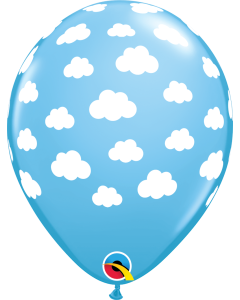 11 INCH LATEX RND PALE BLUE CLOUDS 50CTP-QUA-57633