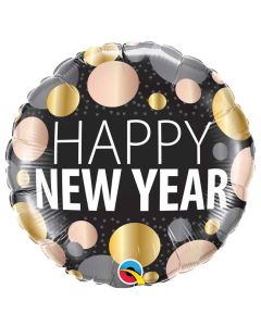 18 INCH FOIL NEW YEAR METALLIC DOTS 1CTP-QUA-58163