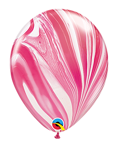 11 INCH LATEX RED AND WHITE SUPERAGATE 100CTP-QUA-43808