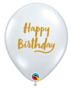 11 INCH LATEX RND BIRTHDAY BRUSH SCRIPT 50CTP-QUA-80002