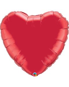 36 INCH FOIL RUBY RED HEART PLAIN FOIL 1CTL-QUA-12657