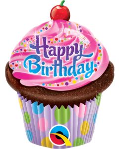 14 INCH FOIL SHAPE BIRTHDAY FROSTED CUPCAKE 1CTL-QUA-32935