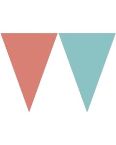 TRIANGLE FLAG BANNER CORAL AND TEAL 1CT-PRO-89505