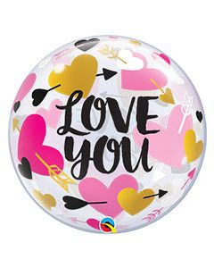 22 INCH SINGLE BUBBLE LOVE YOU HEARTS&ARROWS 1CTP-QUA-78457