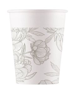 OIL FLOWERS DRAWING PAPER CUPS 200ML 8CT-PRO-94126