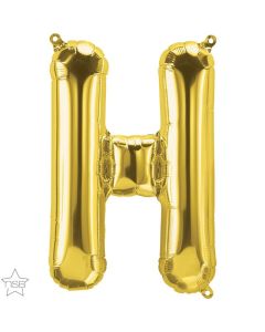 16 IN FOIL GOLD LETTER H AIR FILLED 1CTP-QUA-59510