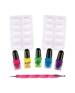 FASHION ANGELS NEON TIE DYE NAILS MANI DESIGN KIT-FAA-12440