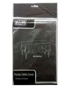 PLASTIC TABLE COVER-137CMx213CM(70G) BLACK 1CT-LCY-81551