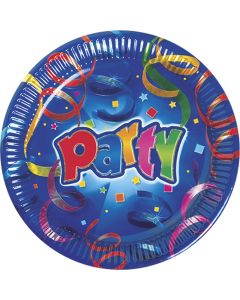PARTY STREAMERS  PLATES LARGE 23CM 8CT-PRO-1820