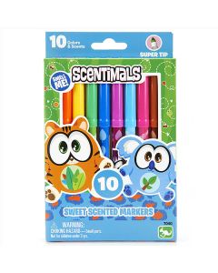 SCENTIMALS 10 SUPERTIP SCENTED MARKERS-KAN-7040