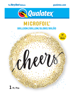 18 INCH FOIL RND CHEERS GOLD GLITTER DOTS 1 CTP-QUA-18889