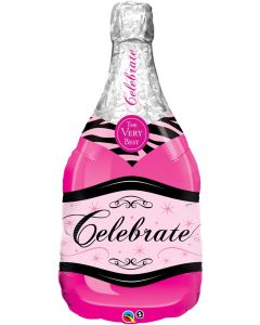 39 INCH FOIL SHAPE BOTTLES PINK BUBBLY WINE 1CTP-QUA-15844