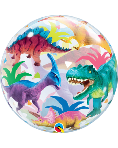 22 INCH SINGLE BUBBLE BDAY COLORFUL DINOSAUR 1 CTP-QUA-13088