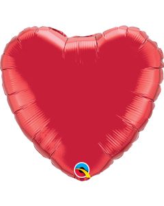 18 INCH FOIL HRT RUBY RED PLAIN 1CTL-QUA-23769
