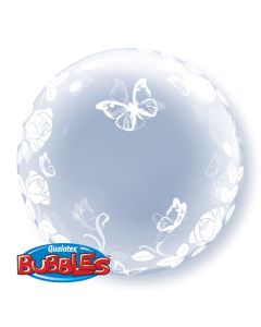 24 INCH DECO BUBBLE  ELEGANT ROSE & BUTTERFLY 1CTP-QUA-29718