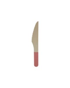 ECO WOODEN RED CHEVRON KNIVES 8CT-PRO-90793