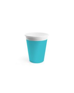 ECO COMP IND TURQUOISE PAPER CUPS 200ML 8CT-PRO-90896